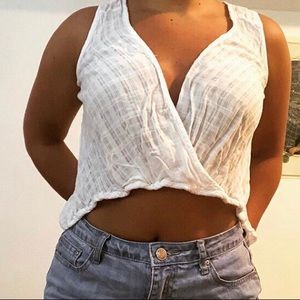 bleuh ciel white beachy top